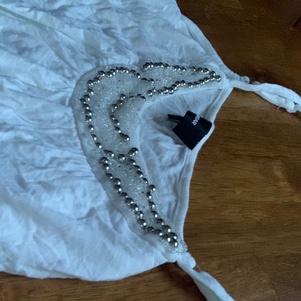 Beaded Tank Top with Ruffles